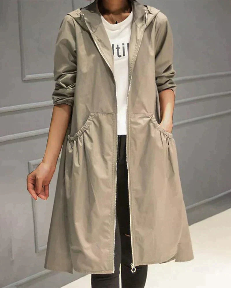 Millie Long Raincoat for Women – Elegant Waterproof Jacket with Lightweight and Breathable Design