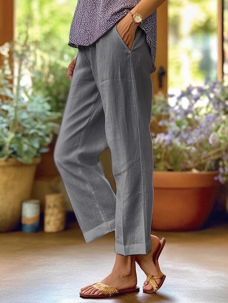 Lotte Damen-Leinenhose – lockere, luftige Passform mit schlichtem Design und sommerlichem Komfort
