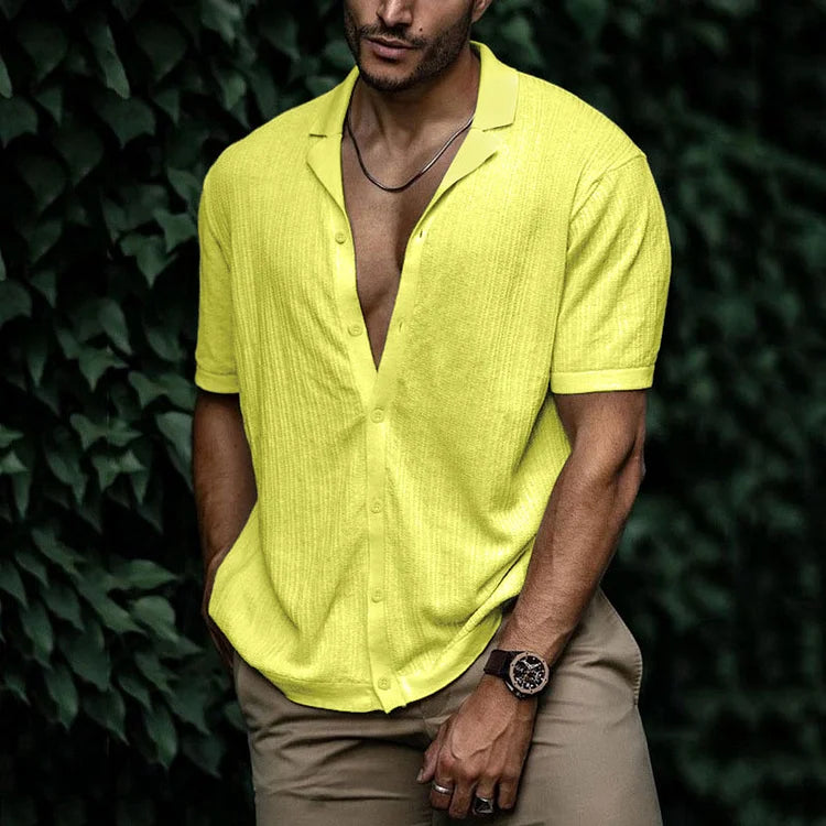 Leandro Herren-Sommerhemd – Atmungsaktives Leinenhemd mit schmeichelhaftem Schnitt für einen lässigen Look