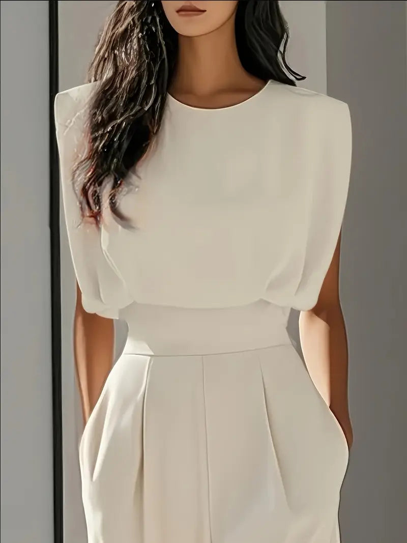 Mira Jumpsuit Damen – Eleganter Jumpsuit mit hoher Taille, geradem Bein & leichtem Stoff