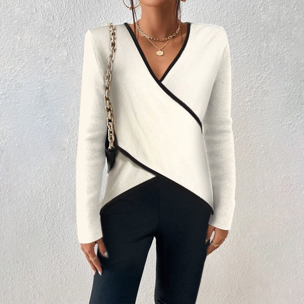 Naya Pullover Damen – Luxuriöser V-Ausschnitt Pullover mit bequemer Passform & elegantem und zeitlosem Design