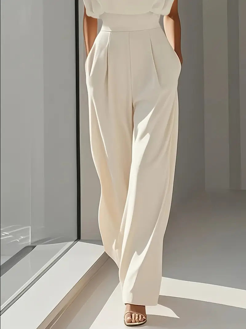 Mira Jumpsuit Damen – Eleganter Jumpsuit mit hoher Taille, geradem Bein & leichtem Stoff