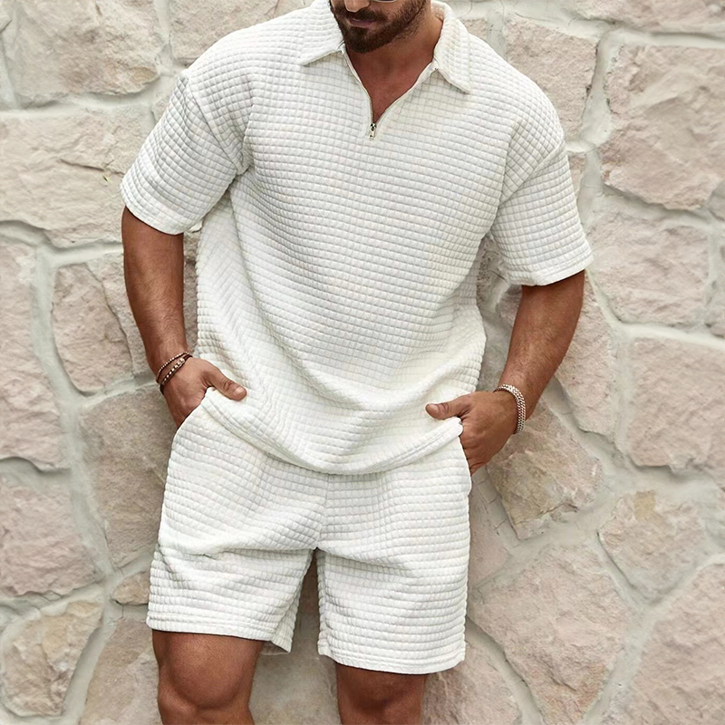 Silas Lyxset Herren – Atmungsaktives Baumwoll-Polo & passende Shorts, Sommerkomfort