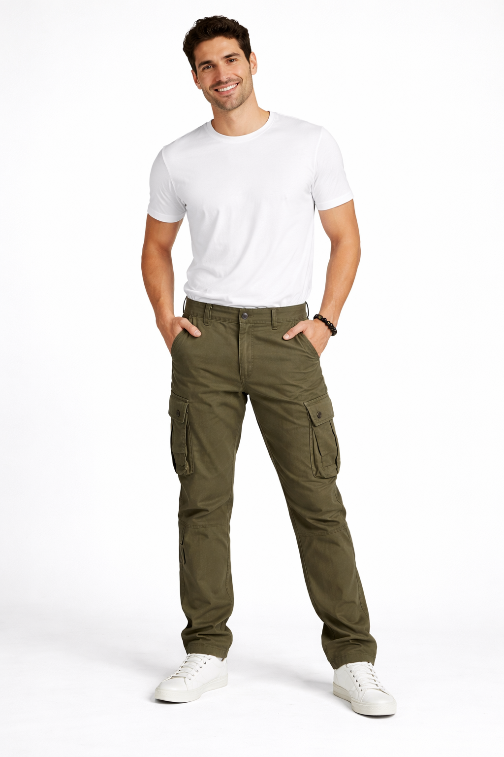 Mane Herren Cargo Hose mit geradem Schnitt – atmungsaktive Baumwolle, praktische Taschen & Workwear-Stil