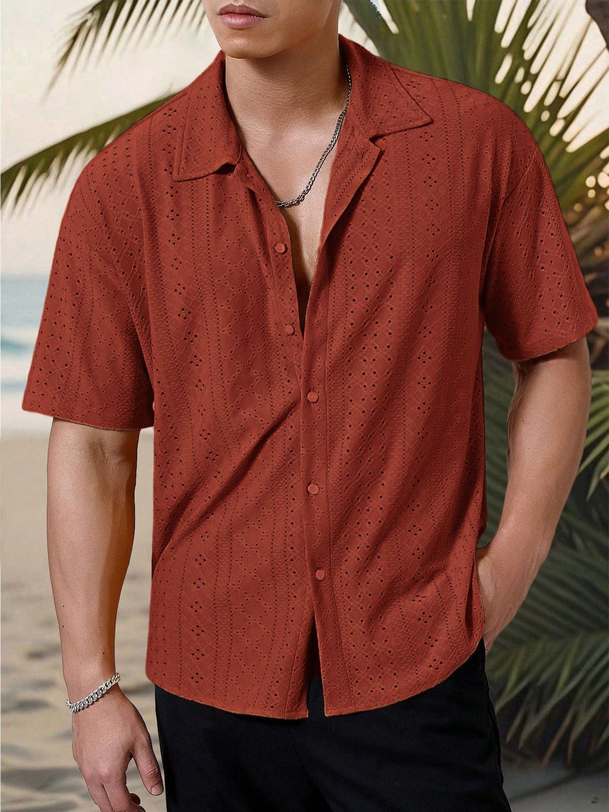 Marjhun Herrenhemd – Elegantes & bequemes strukturiertes Button-Down-Hemd für einen legeren Look