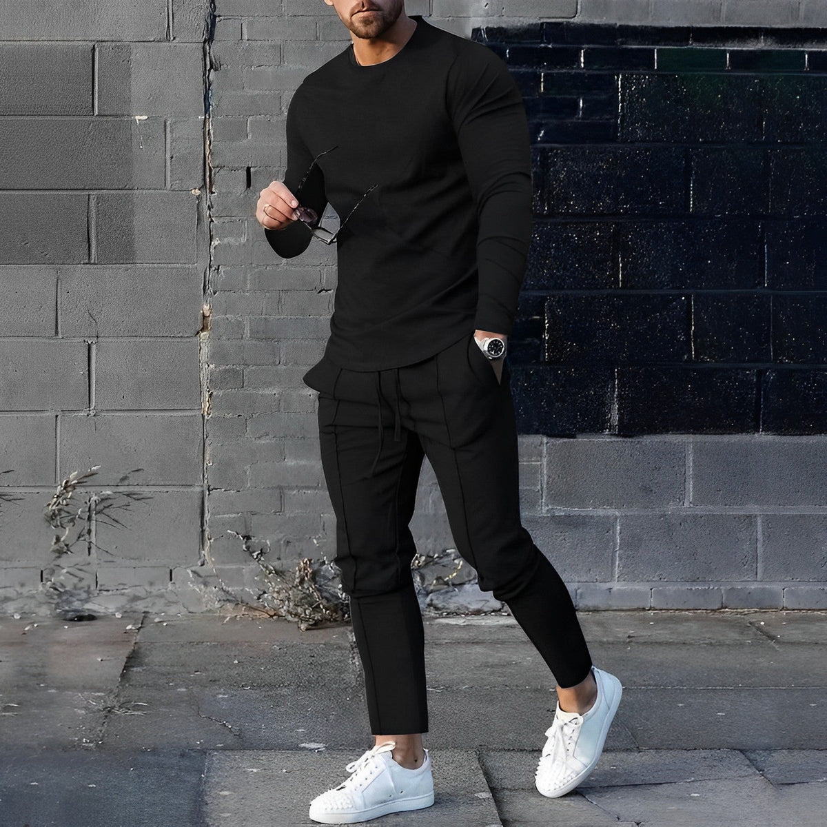 Orlan Herren Essential Ensemble – Leichtes, atmungsaktives Outfit mit bequemem und lässigem Schnitt
