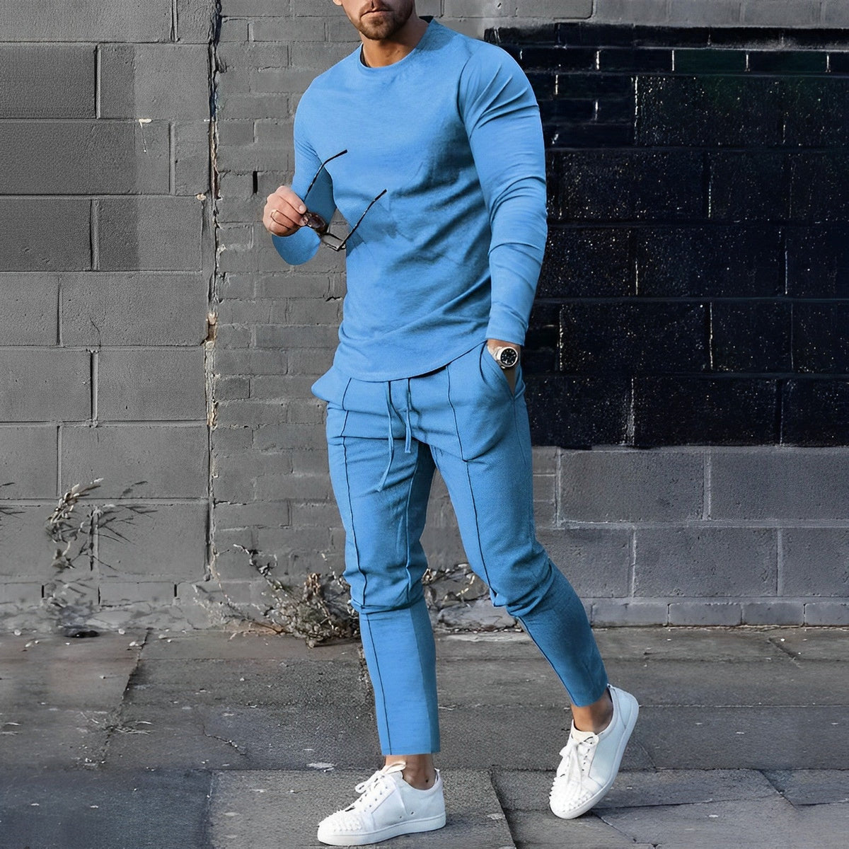 Orlan Herren Essential Ensemble – Leichtes, atmungsaktives Outfit mit bequemem und lässigem Schnitt