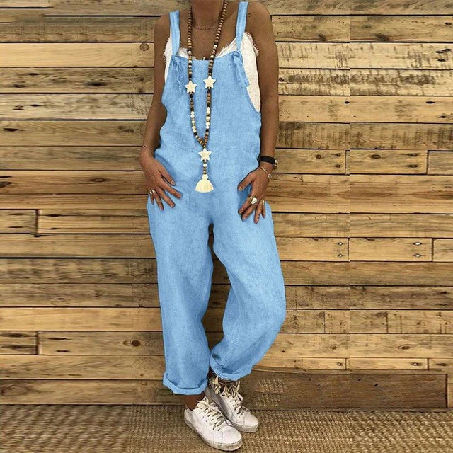 Seraphine Jumpsuit Dam – Ärmlös Bohemisk Stil, Lätt Tyg & Sommarkomfort