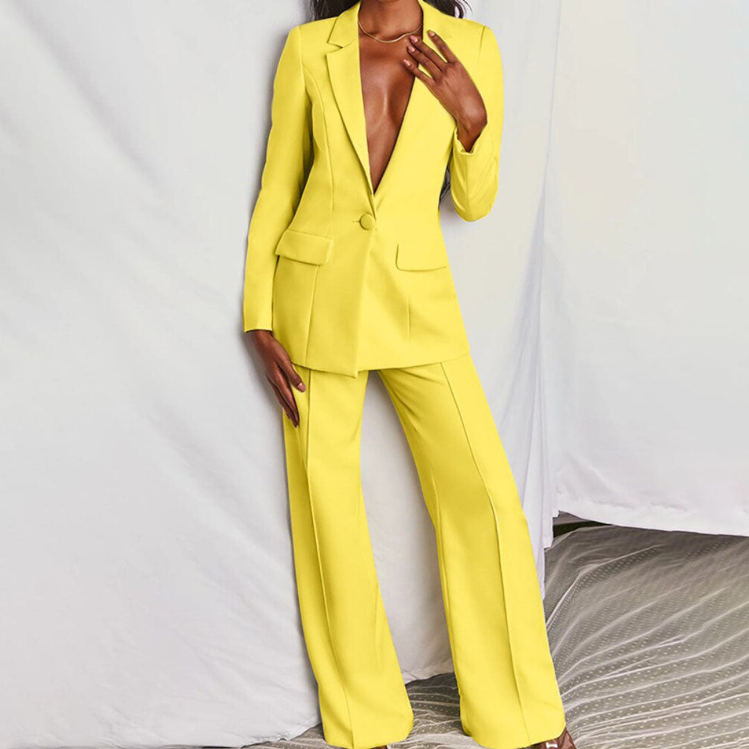Aitana Set Blazer & Hose – Schickes Outfit mit weitem Bein für Büro & Events