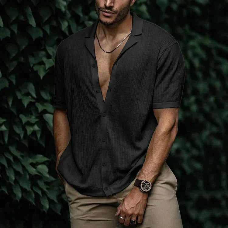 Leandro Herren-Sommerhemd – Atmungsaktives Leinenhemd mit schmeichelhaftem Schnitt für einen lässigen Look
