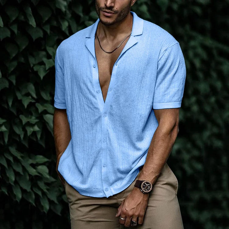 Leandro Herren-Sommerhemd – Atmungsaktives Leinenhemd mit schmeichelhaftem Schnitt für einen lässigen Look