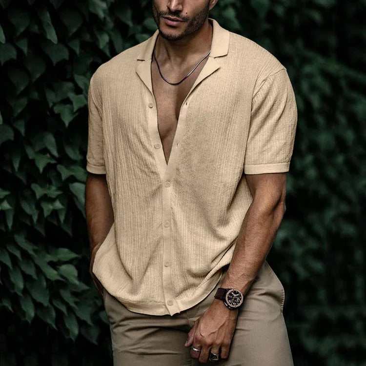 Leandro Herren-Sommerhemd – Atmungsaktives Leinenhemd mit schmeichelhaftem Schnitt für einen lässigen Look