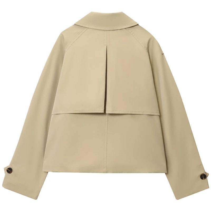 Bakvy av Alva dam trenchcoat med flödande siluett och lång längd