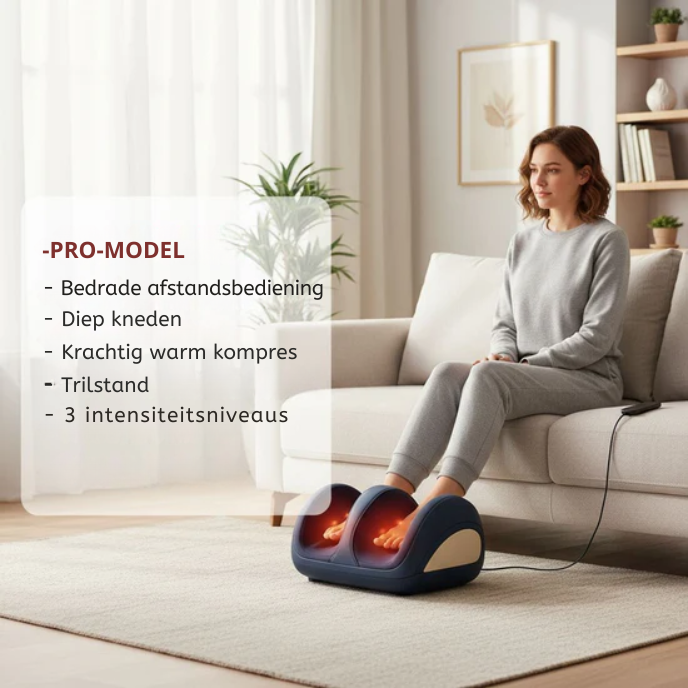 Fotmassageapparat med djupknådning och 3 intensitetsnivåer