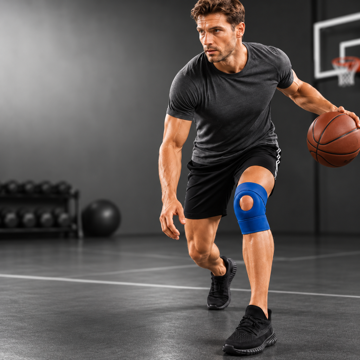 Knäskena för sport och vardagsanvändning med öppet patella