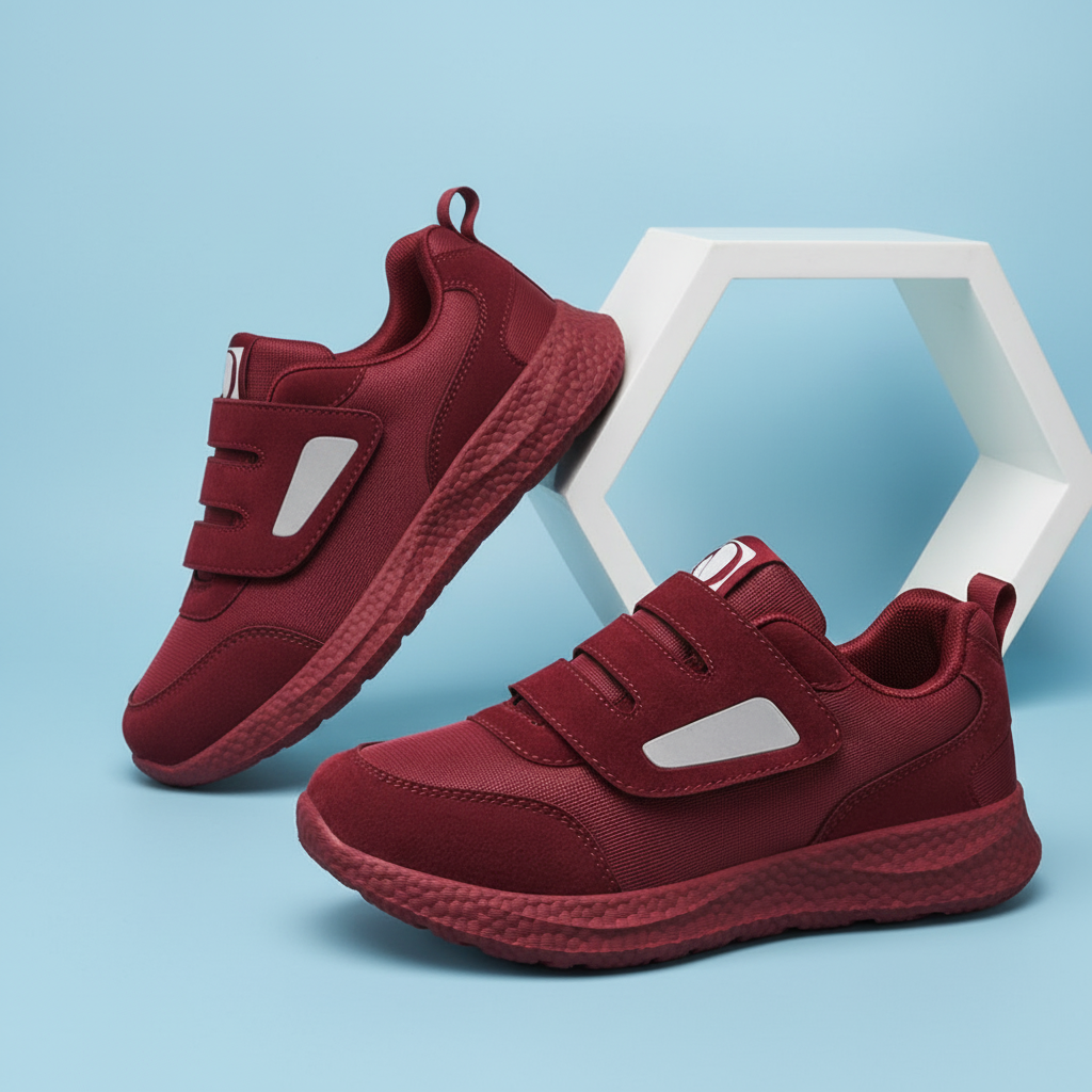 Orland ortopediska sneakers röd – diagonal produktvy