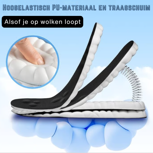 Förstärkta ortopediska sulor i plast och skum – sidovy