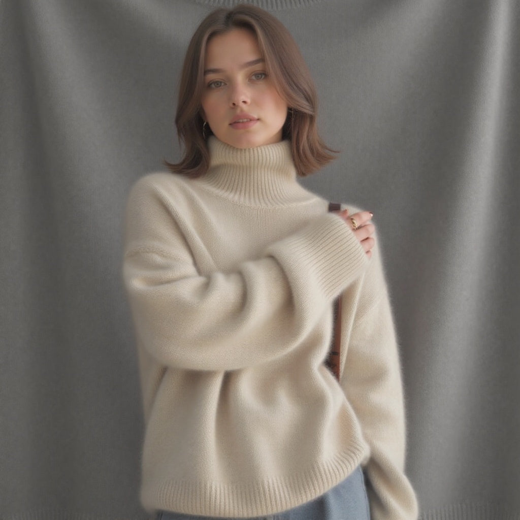Sydney Damen Rollkragenpullover Oversize aus Kaschmir – Weich, Warm & Elegant