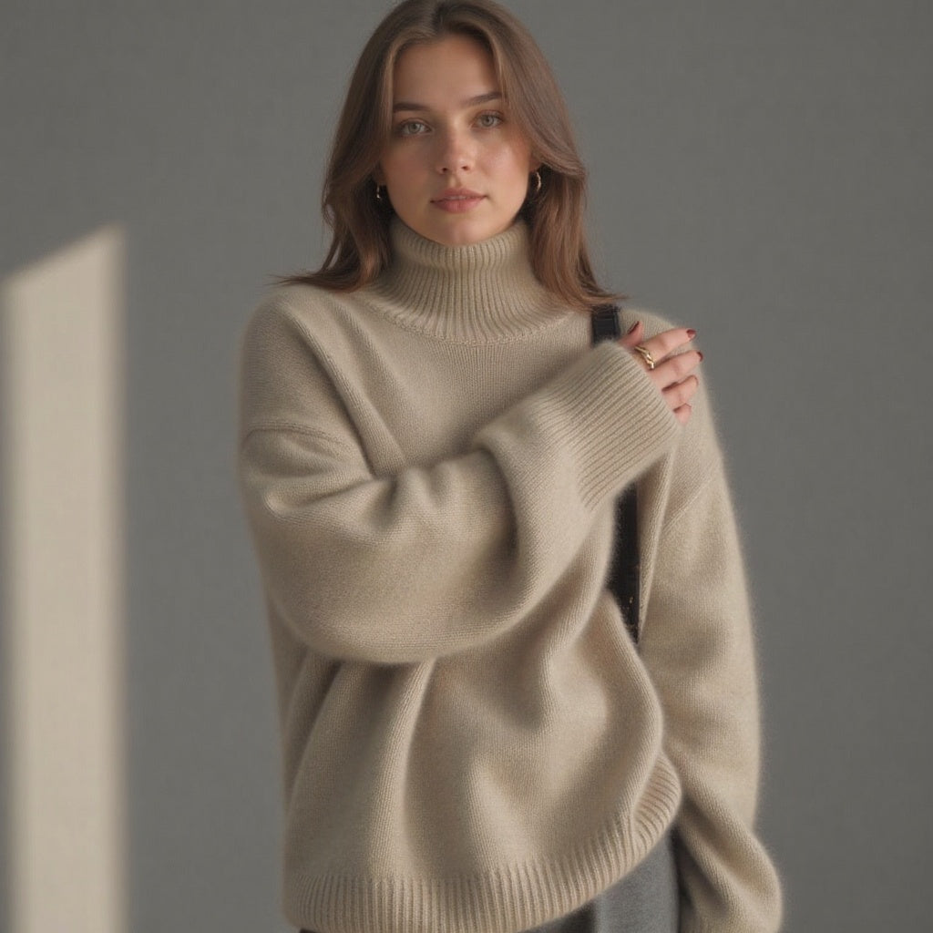Sydney Damen Rollkragenpullover Oversize aus Kaschmir – Weich, Warm & Elegant