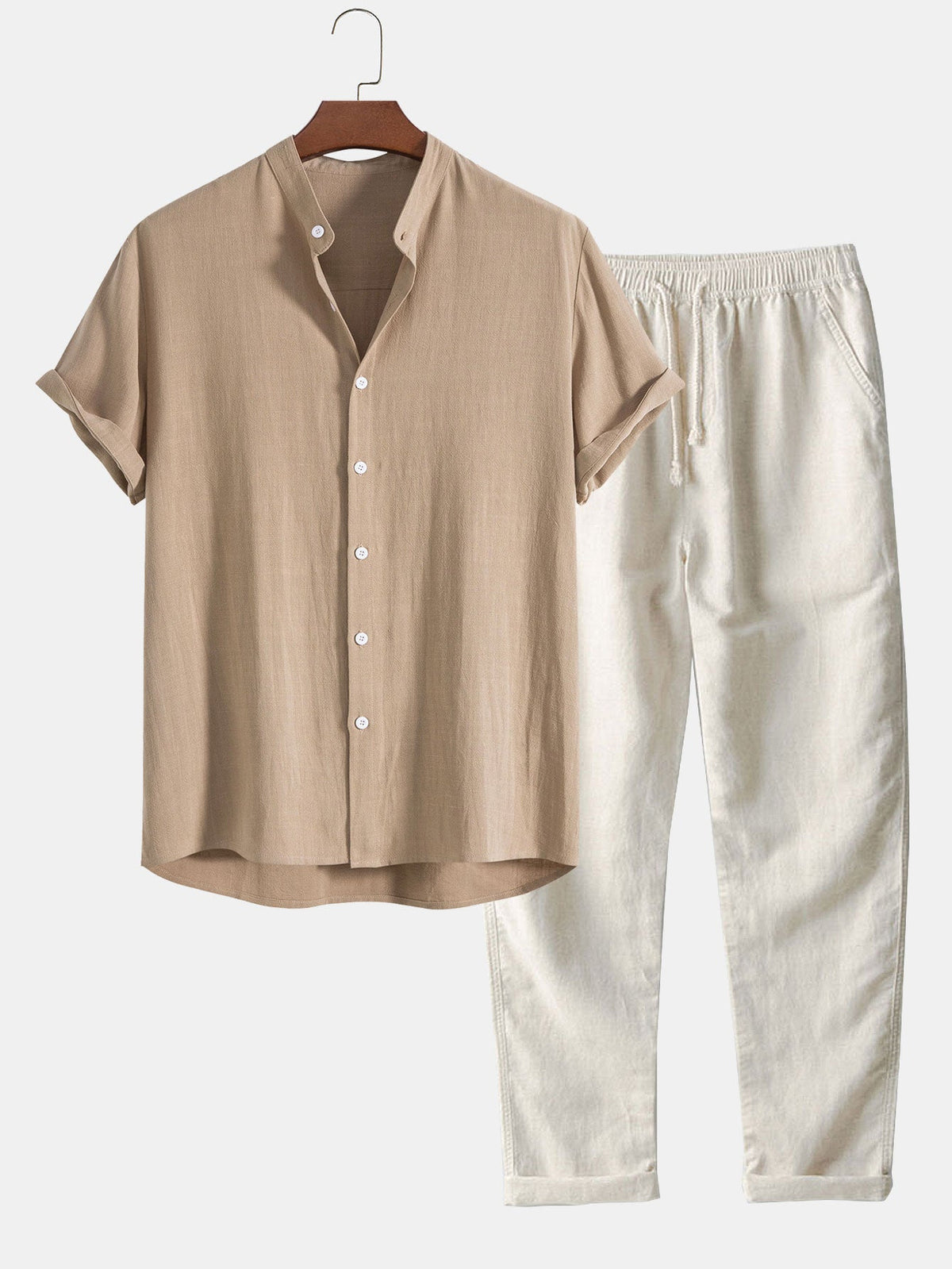 Richard Sommarset Herr – Atmungsaktiver Leinen-Look mit kurzen Ärmeln & bequemen Hosen