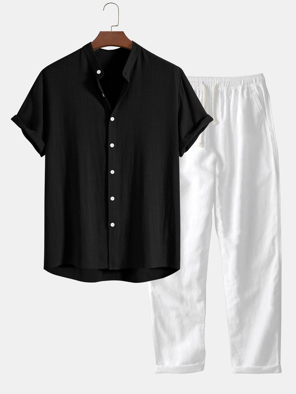Richard Sommarset Herr – Atmungsaktiver Leinen-Look mit kurzen Ärmeln & bequemen Hosen