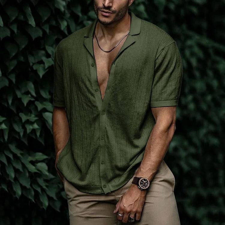 Leandro Herren-Sommerhemd – Atmungsaktives Leinenhemd mit schmeichelhaftem Schnitt für einen lässigen Look