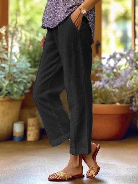 Lotte Damen-Leinenhose – lockere, luftige Passform mit schlichtem Design und sommerlichem Komfort