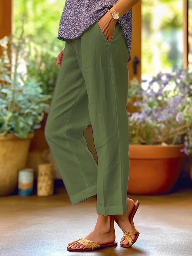 Lotte Damen-Leinenhose – lockere, luftige Passform mit schlichtem Design und sommerlichem Komfort