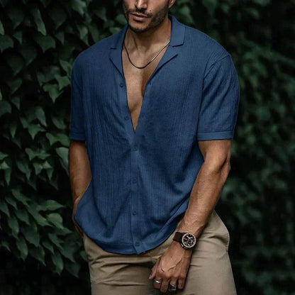 Leandro Herren-Sommerhemd – Atmungsaktives Leinenhemd mit schmeichelhaftem Schnitt für einen lässigen Look