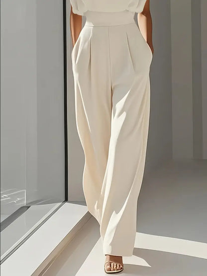 Mira Jumpsuit Damen – Eleganter Jumpsuit mit hoher Taille, geradem Bein & leichtem Stoff