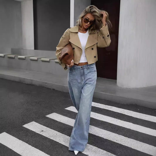 Selah Kort Trenchcoat Damen – Schicker Mantel mit Taillengürtel & Eleganter Übergangsschnitt