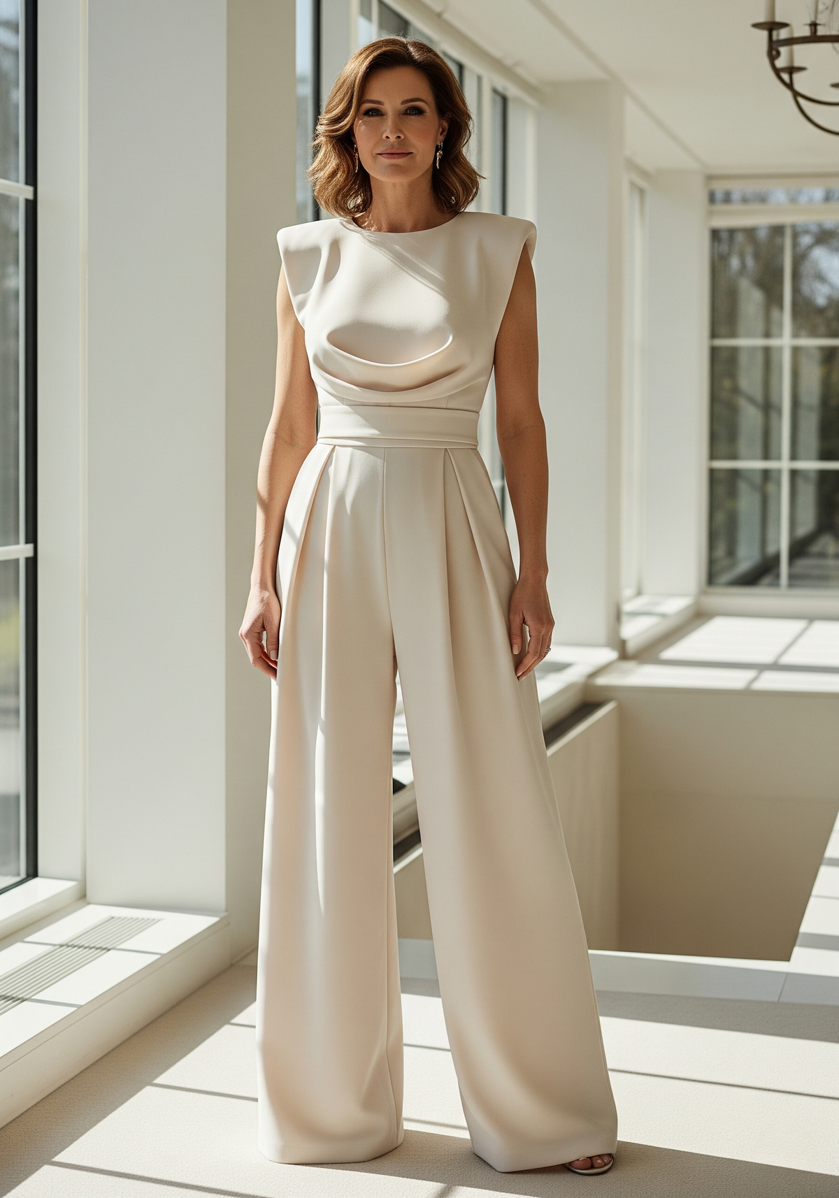 Mira Jumpsuit Damen – Eleganter Jumpsuit mit hoher Taille, geradem Bein & leichtem Stoff