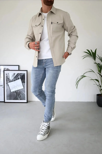 Dave Men's Shirt – Lightweight Spring Jacket with Modern Style and Elegant Cut
