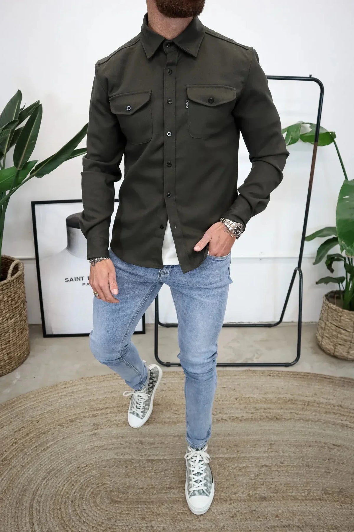 Dave Men's Shirt – Lightweight Spring Jacket with Modern Style and Elegant Cut