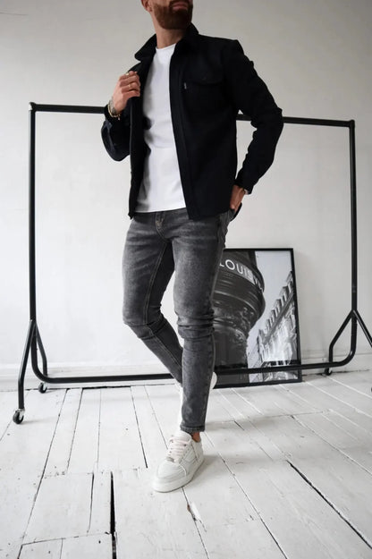 Dave Men's Shirt – Lightweight Spring Jacket with Modern Style and Elegant Cut