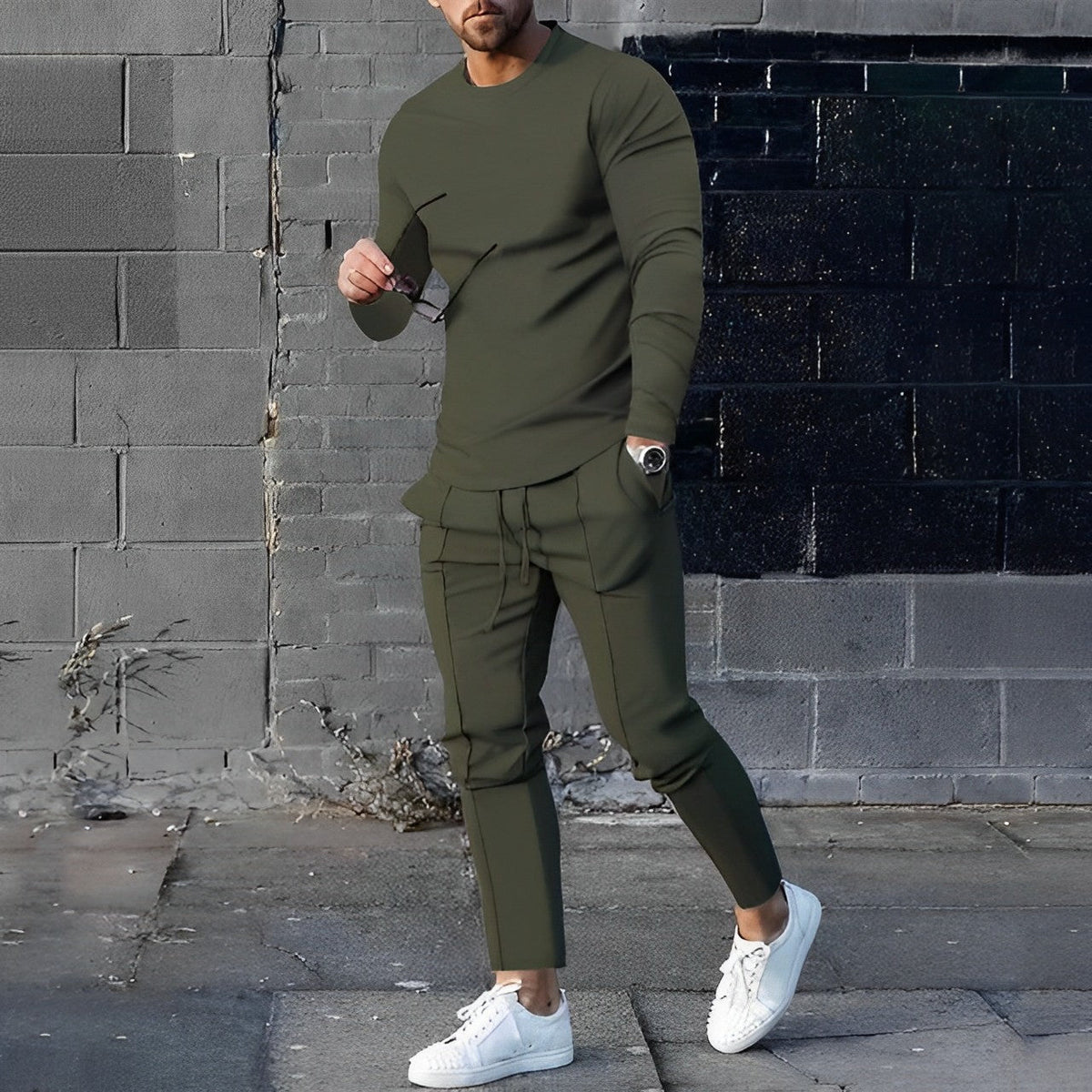 Orlan Herren Essential Ensemble – Leichtes, atmungsaktives Outfit mit bequemem und lässigem Schnitt