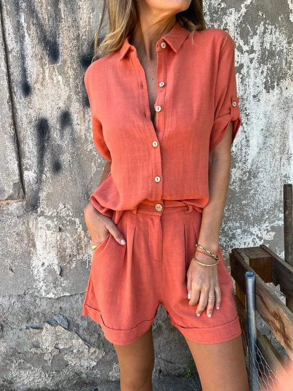 Lyca Sommer-Ensemble für Damen – Lässiges Set aus leichtem und bequemem Leinen für heiße Tage