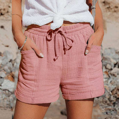 Ella Leinen-Shorts Damen – Atmungsaktive Sommershorts mit hoher Taille & bequemer Passform