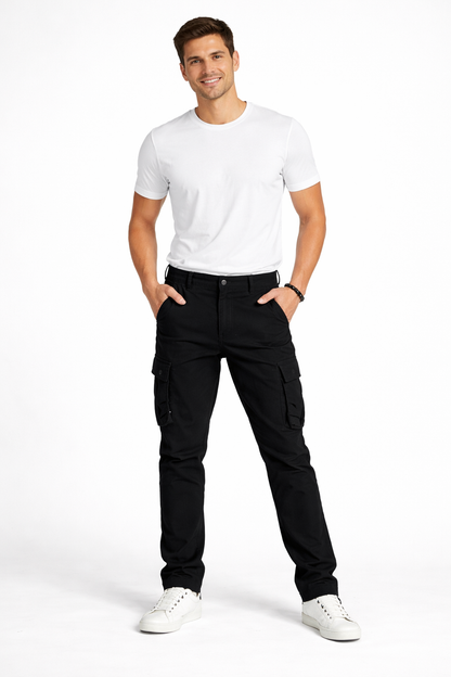 Mane Herren Cargo Hose mit geradem Schnitt – atmungsaktive Baumwolle, praktische Taschen & Workwear-Stil