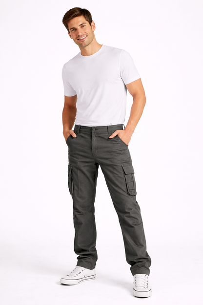 Mane Herren Cargo Hose mit geradem Schnitt – atmungsaktive Baumwolle, praktische Taschen & Workwear-Stil