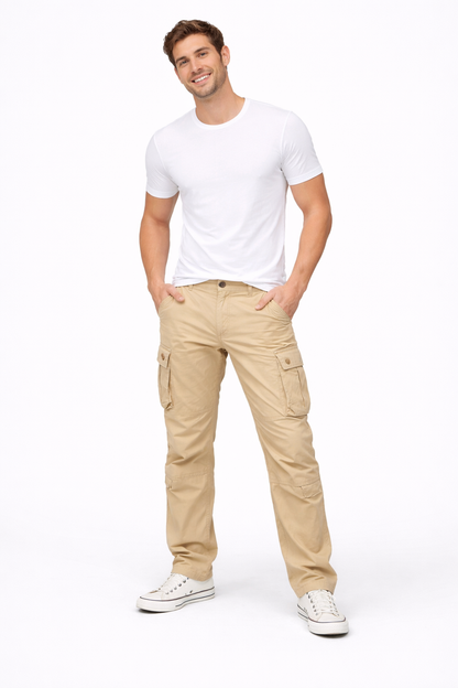 Mane Herren Cargo Hose mit geradem Schnitt – atmungsaktive Baumwolle, praktische Taschen & Workwear-Stil
