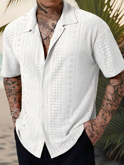 Marjhun Men's Shirt – Elegant & Comfortable Textured Button-Down Shirt for a Casual Look