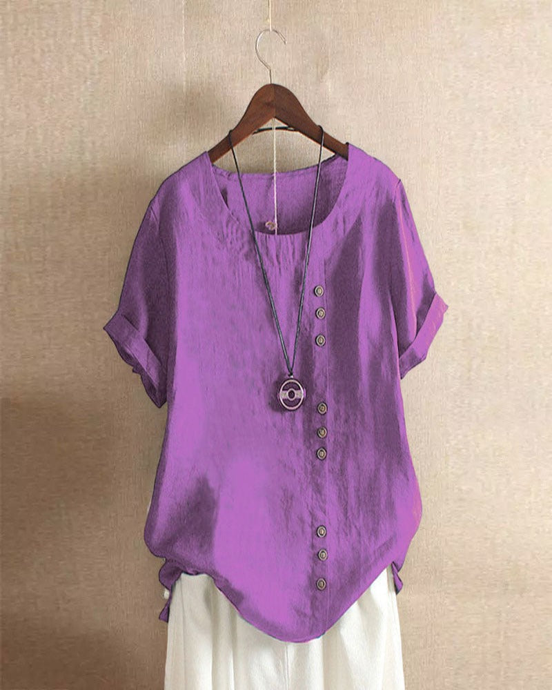 Lena Bluse Damen – Leichte Leinenbluse mit Knopfleiste & natürlichem Look