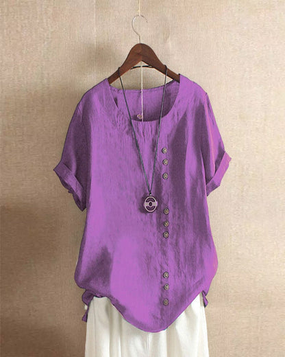 Lena Bluse Damen – Leichte Leinenbluse mit Knopfleiste & natürlichem Look