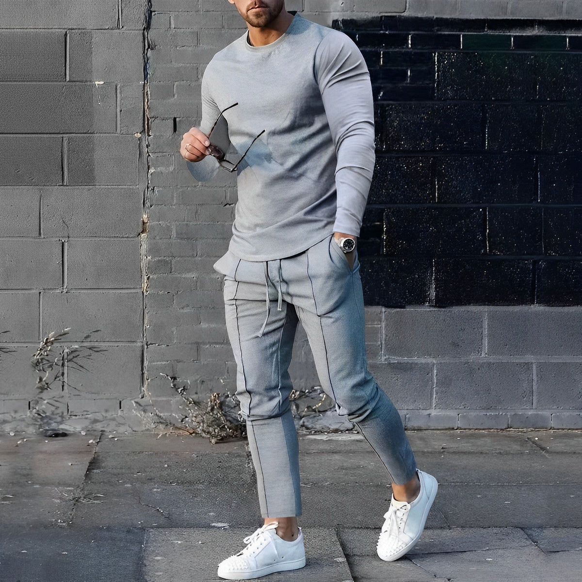 Orlan Herren Essential Ensemble – Leichtes, atmungsaktives Outfit mit bequemem und lässigem Schnitt