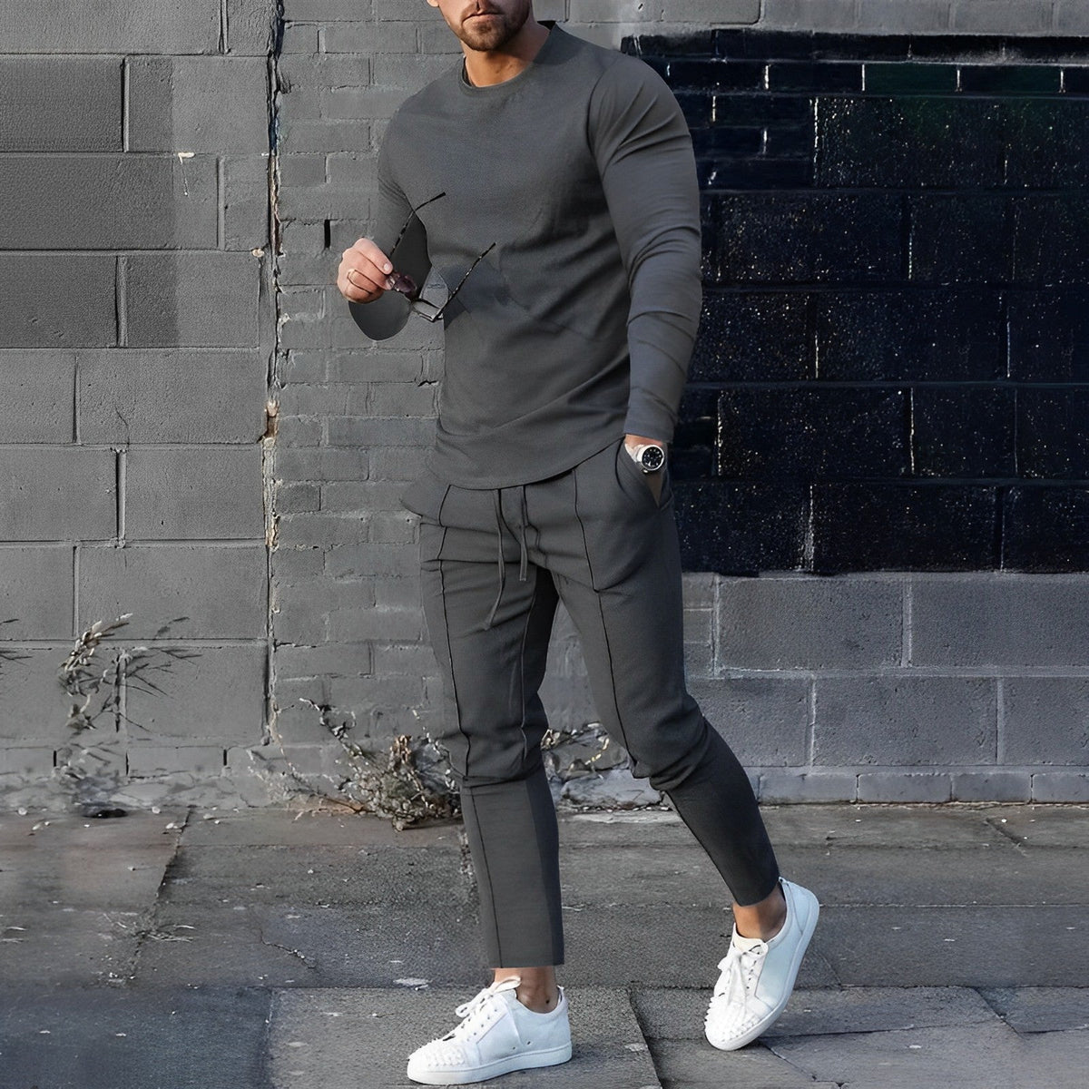 Orlan Herren Essential Ensemble – Leichtes, atmungsaktives Outfit mit bequemem und lässigem Schnitt