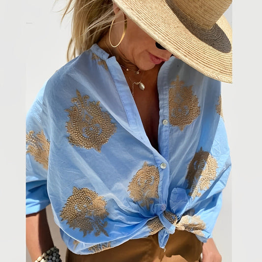 Böhmische Bluse für Damen Agnes – Leichtes Sommer-Top mit entspannter Passform und femininem Boho-Stil