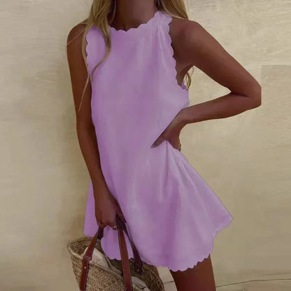Odalys Kort Sommarklänning Dam – Lätt Ärmlös Design för Avslappnade & Strandoutfits