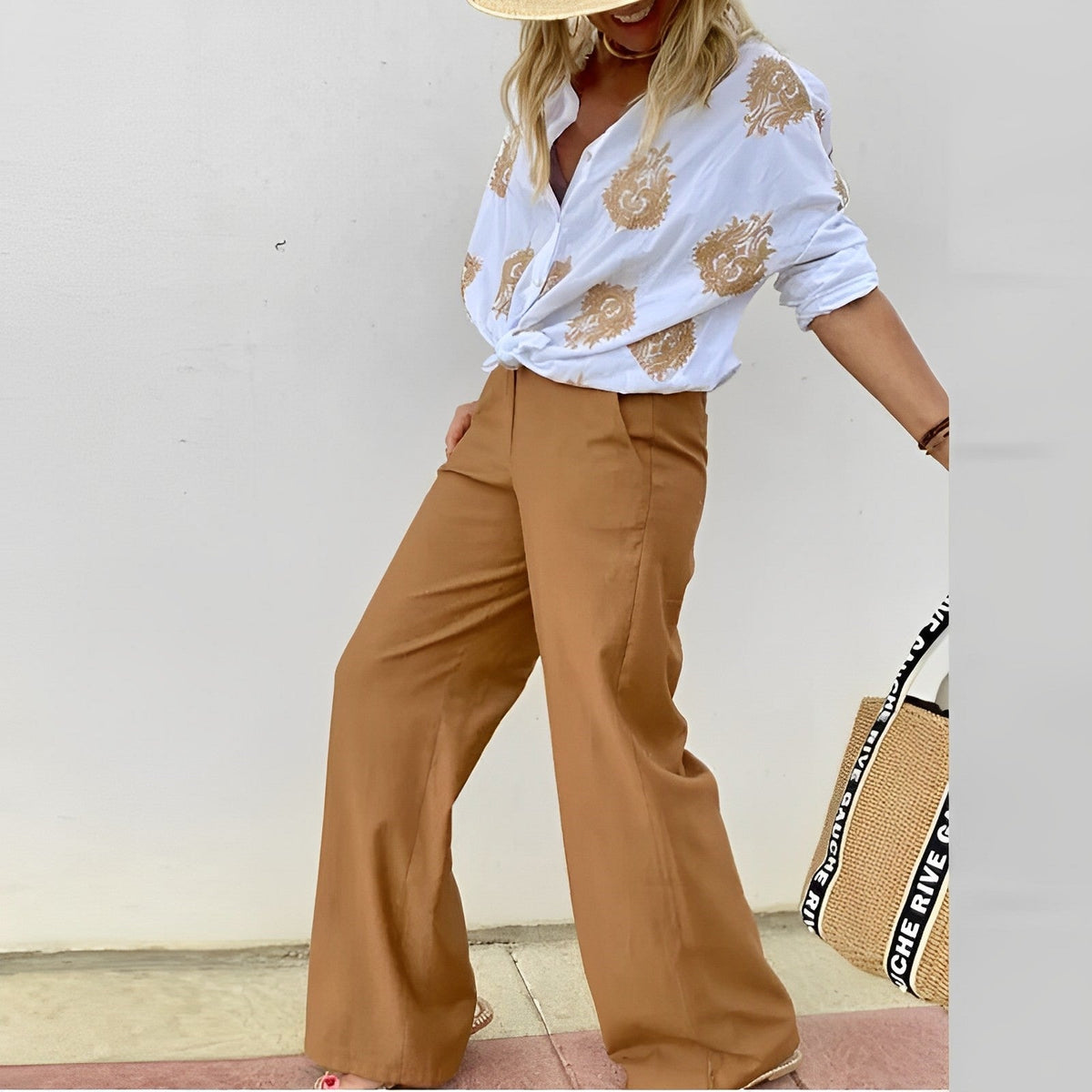 Bohemisk Blus Dam Agnes – Lätt Sommartopp med Avslappnad Passform och Feminin Boho-stil