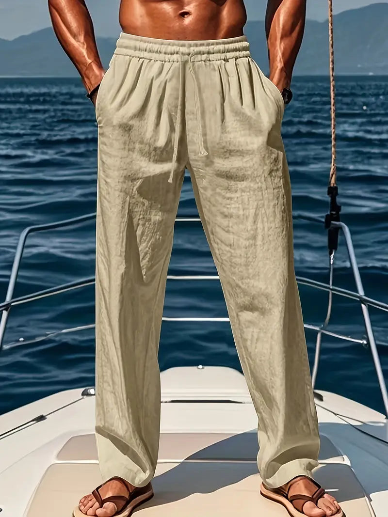 Ethan Herrenhose – Weite, atmungsaktive Leinenhose mit lockerer Passform & elegantem Sommerstil